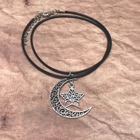 Crescent Moon Tree of Life Star Pendant Charm - Picture 3 of 8